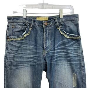 OV Denim Jeans Womens Actual Size 34Wx29L Blue Lift Slim Straight Leg Med Wash